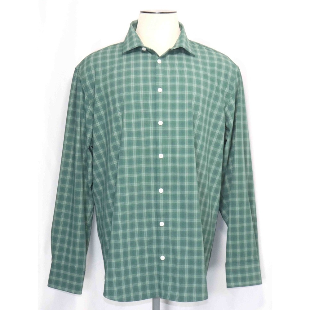 Mizzen Main Leeward Classic Green No Tuck Performance Stretch Shirt Mens Size XL